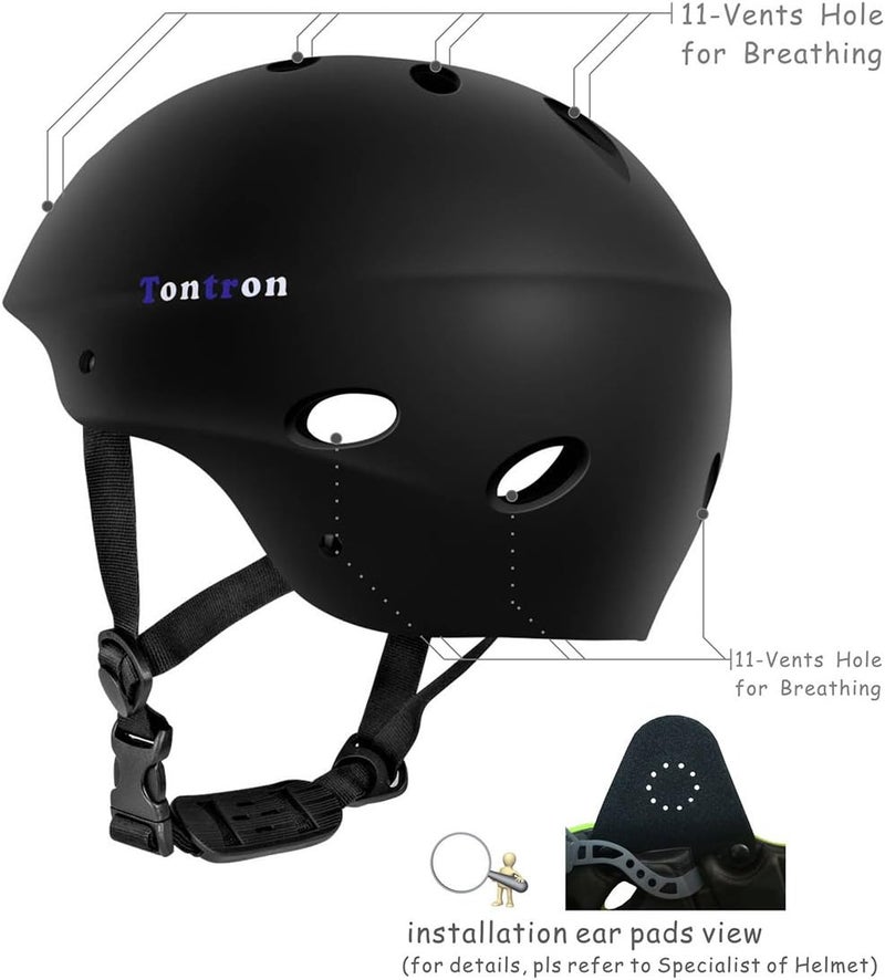 Tontron Adult Kayaking Canoeing Rafting SUP Watersports Helmet - Image 3